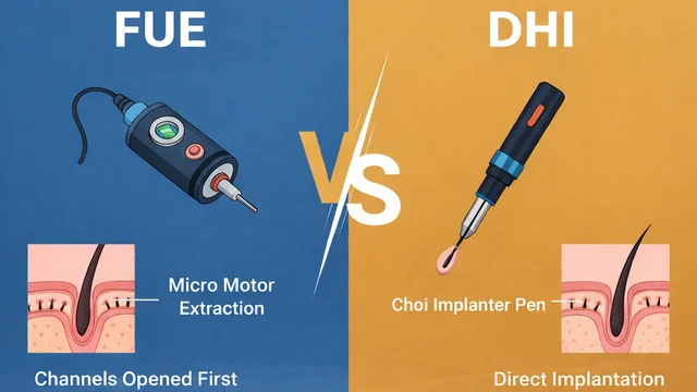 Greffe de cheveux FUE vs DHI : différences, coût en Turquie, résultats et laquelle est la meilleure