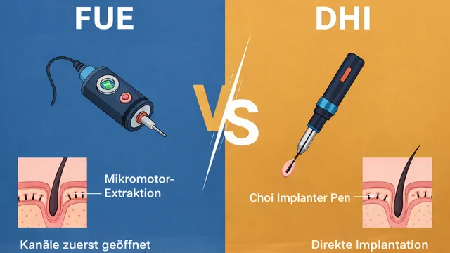 FUE vs. DHI-Haartransplantation: Unterschiede, Kosten in der Türkei, Ergebnisse und welche Methode besser ist