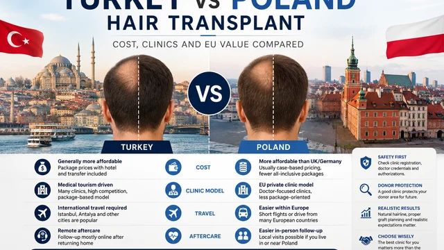 Turkey vs Poland Hair Transplant: Cost, Clinics and EU Value Compared
